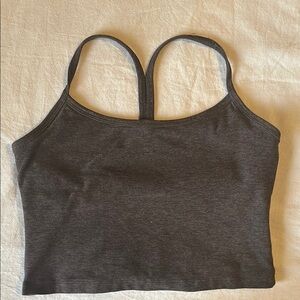 Gray Spaghetti Strap Crop Top